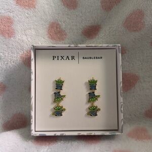 Disney Pixar Baublebar Green Aliens Dangling Earrings